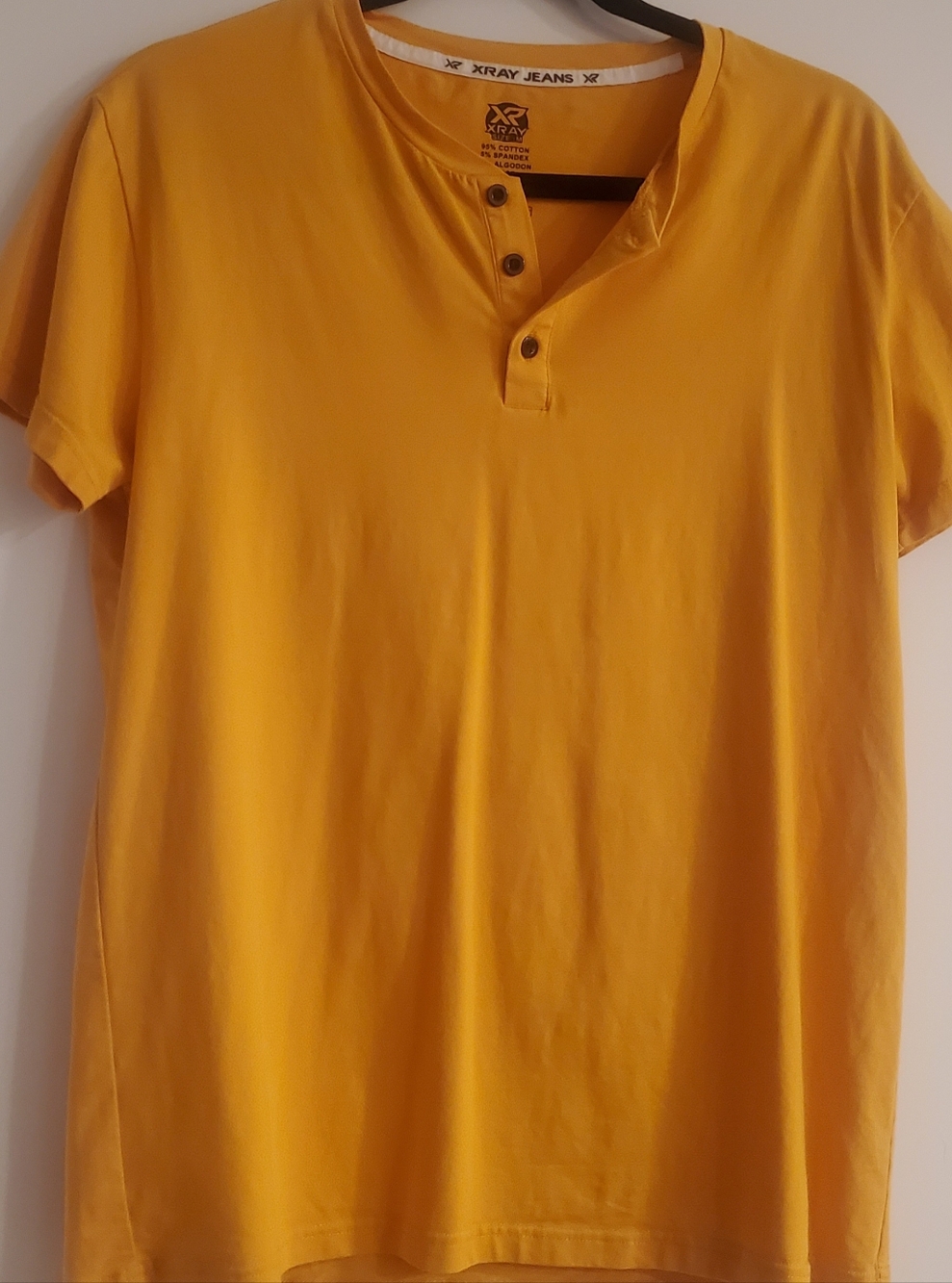Men's Mustard Henley T-Shirt